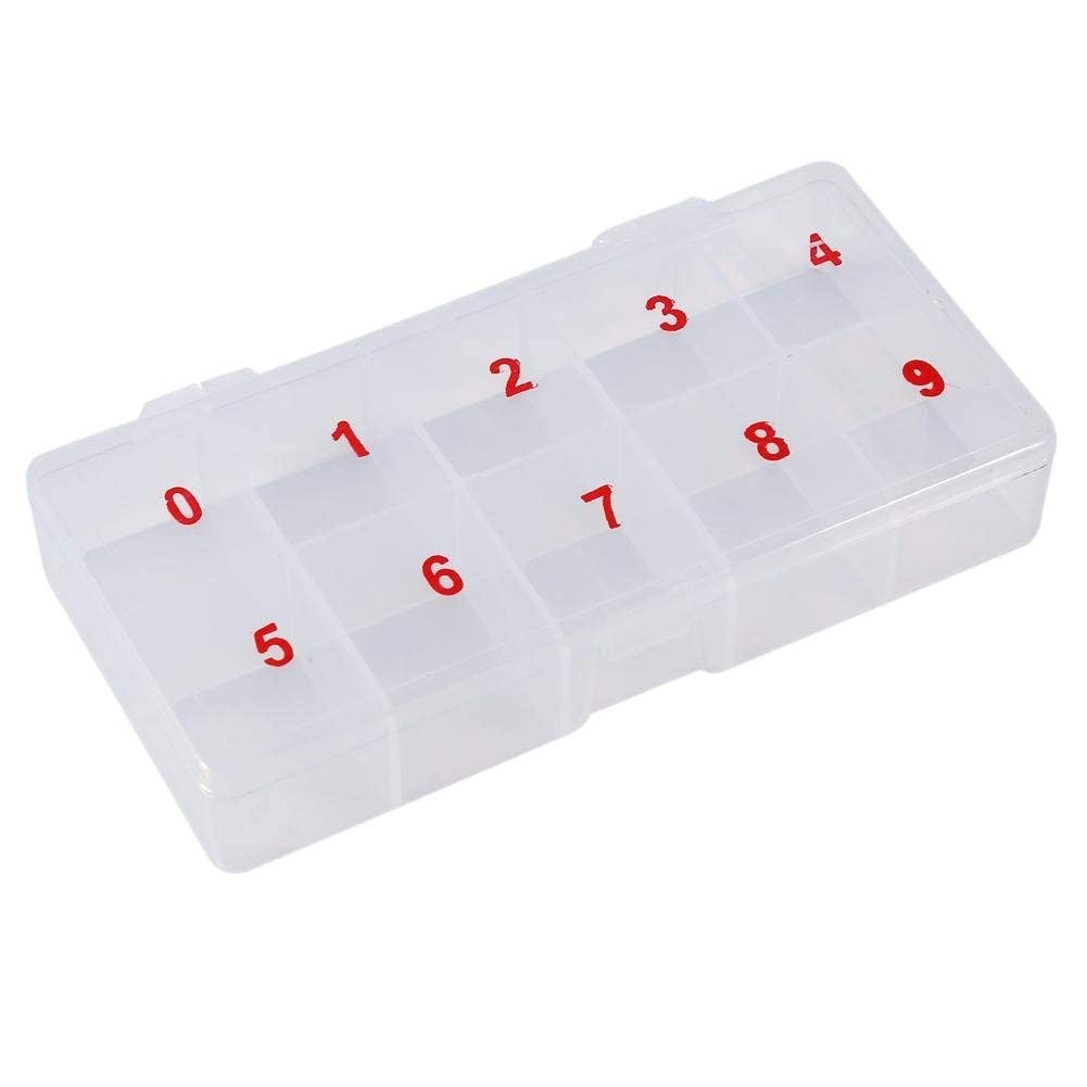 10-section Clear Plastic Nail Tip Storage Organizer - Keep Your