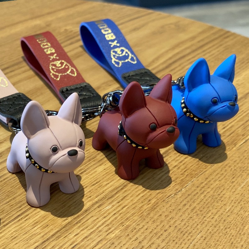 Rubber Decoration Accessories, French Bulldog Keychains