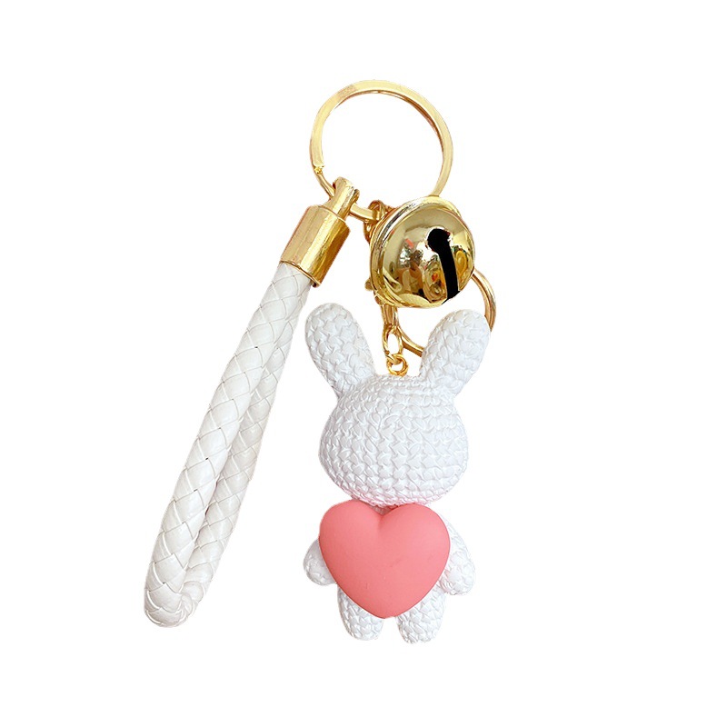Resin Rabbit With A Bell Keychain Cartoon Rabbit Keychain Bunny Holding A  Heart Pendant Car Handbag Animal Keyring Key Chain Gift For Women Teens  Girls Backpack Purse - Temu