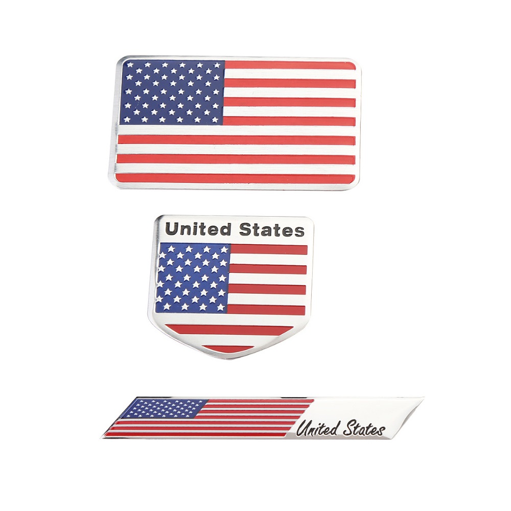 2pcs USA Flag Decals America Flag Badge U S A Emblem Car Sticker Decal Grille Bumper Car Window Body Decorations