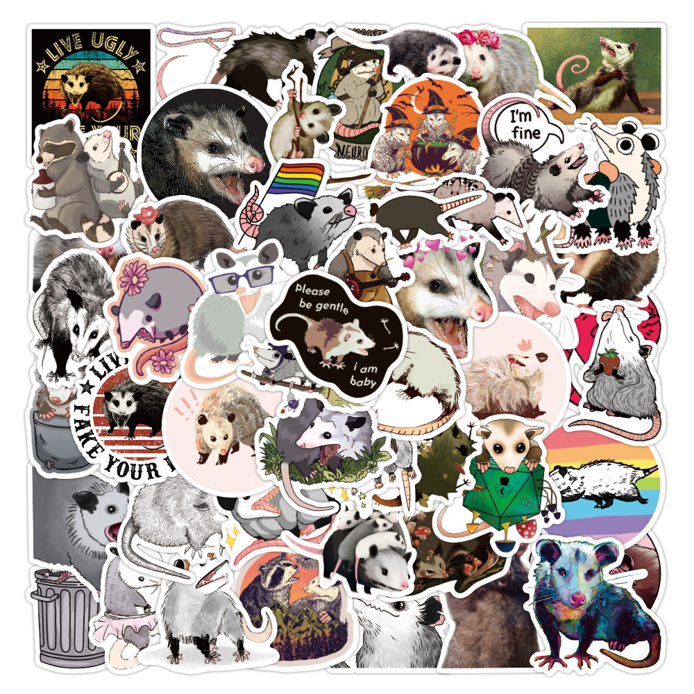 Adorable Possum Animal Pattern Waterproof Stickers Perfect Temu Australia