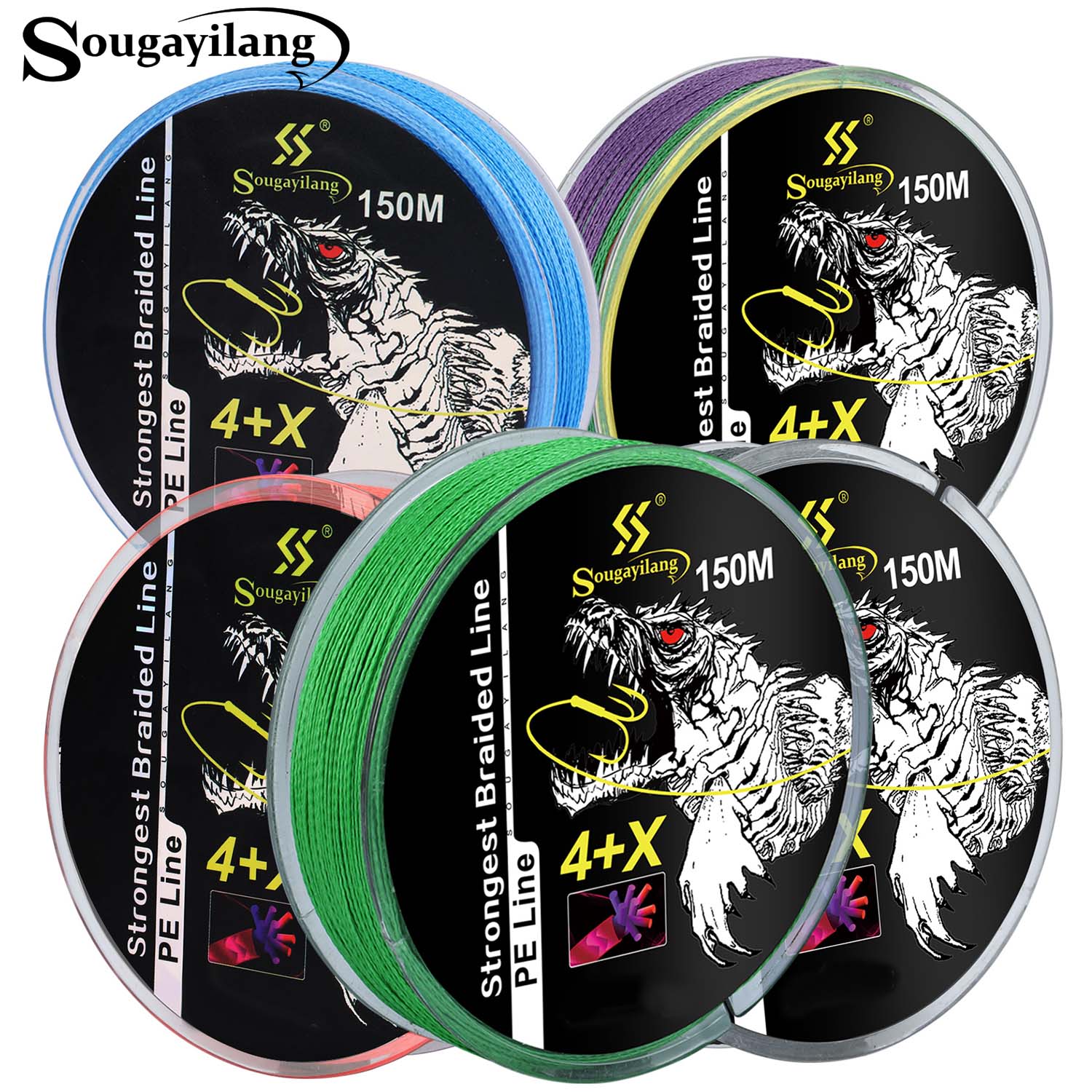 Sougayilang 4 Strands Pe Fishing Line - Strong And Durable Braided