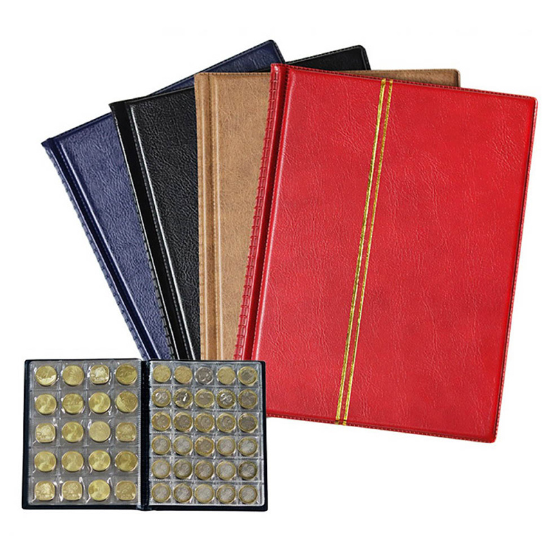 Red 120 Pockets Coin Collection Storage Book Album Money Holder Coins Folder