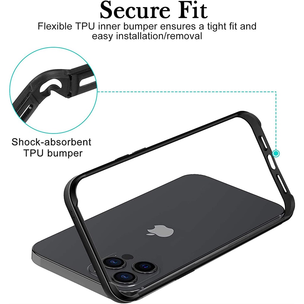 Metal Frame Phone Case For Iphone 15 Pro Max, Slim Shockproof Bumper Cover  Frame Case With Raised Camera Frame Protection