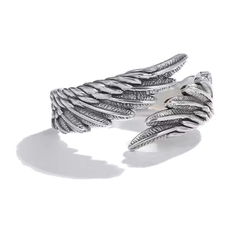 Silver Angel Or Demon Wings Ring For Men