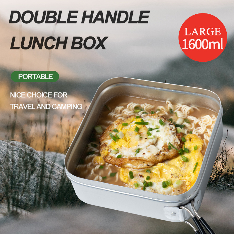 Aluminum Alloy Lunch Box Stainless Picnic Box Outdoor Dinner Pail