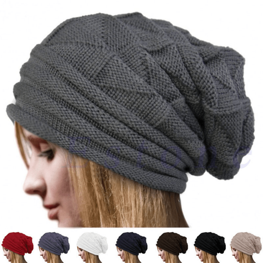 Pleated Flange Cap Ladies Autumn And Winter Ski Sweater Hat Outdoor Fashion Knitted Hat Valentines Gifts