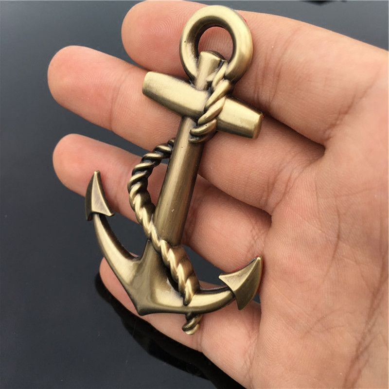 3D Metal Anchor Grill Badge Anchor Rope Emblem Decal Car Stickers For Peugeot FIAT Dodge Jeep Cruiser Skoda Volvo Ford