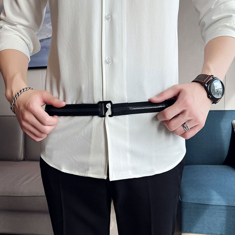 Black Shirt Stay Belt For Men Women 1inch Wide Adjustable - Temu