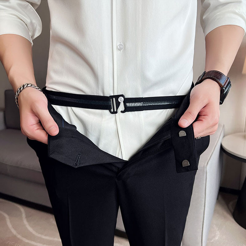 Black Shirt-Stay Elastic Belt, In stock!