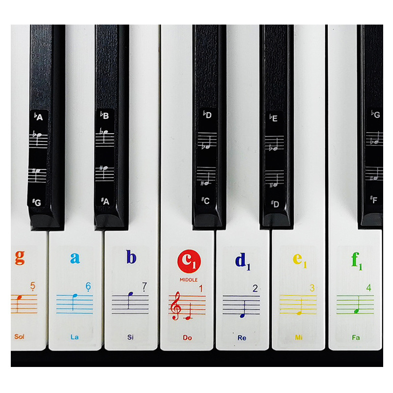 Removable Piano Keyboard Note Labels - Silicone Piano Notes Guide for  Beginner, Piano Key Music Notes Letter Label Without Stickers for 88/61 Key  Full