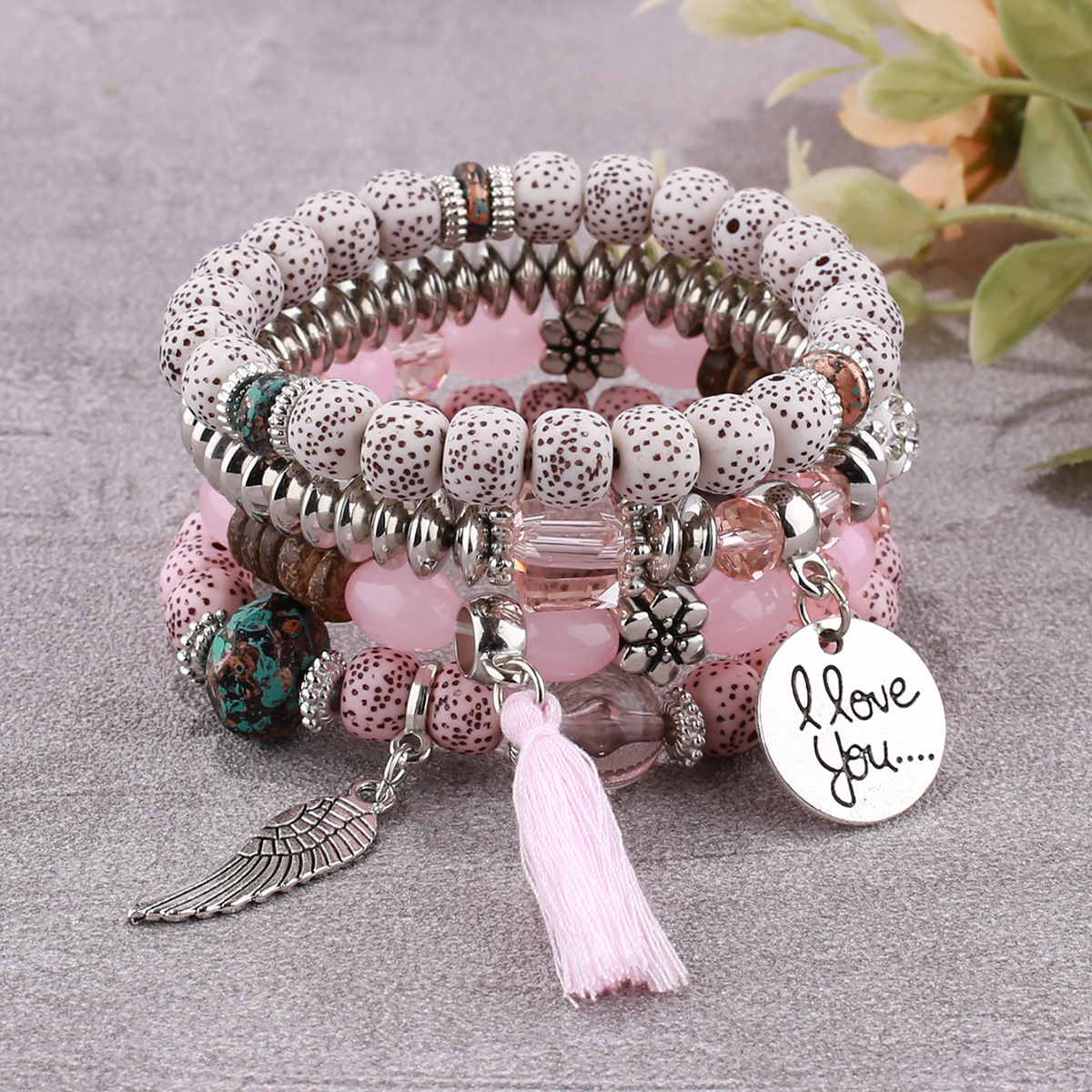 Layered on sale charm bracelet