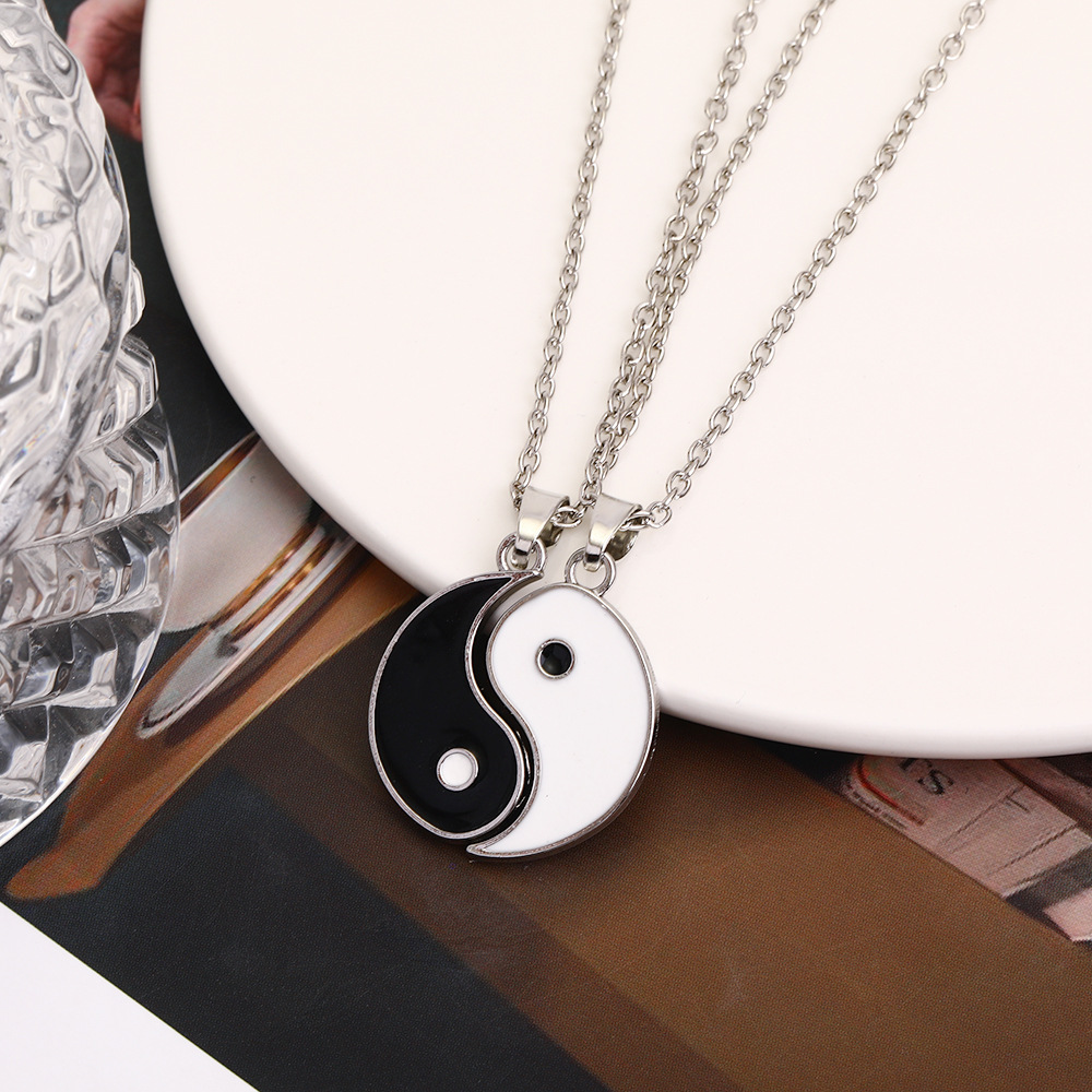 Yin Yang Alloy Double Compartment Pendant Necklace