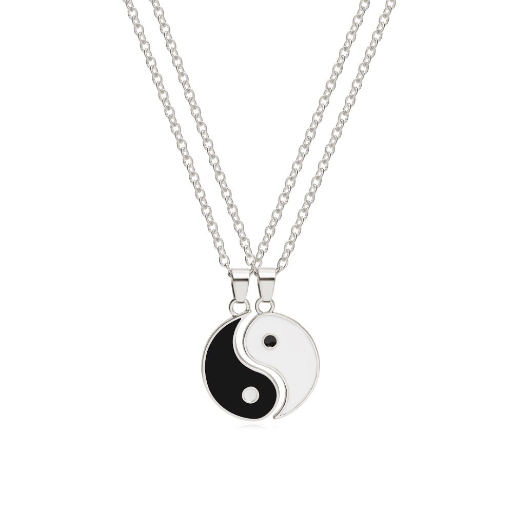 Yin Yang Alloy Double Compartment Pendant Necklace