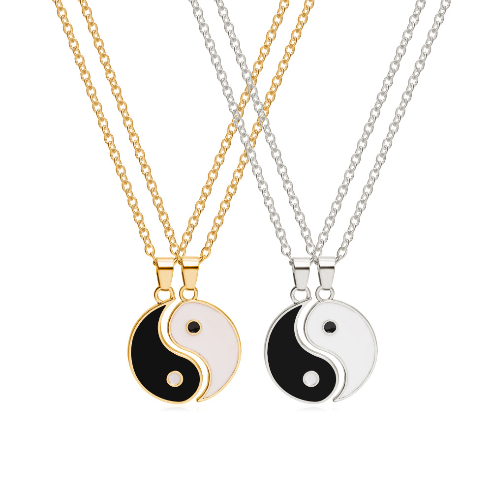 Yin Yang Alloy Double Compartment Pendant Necklace