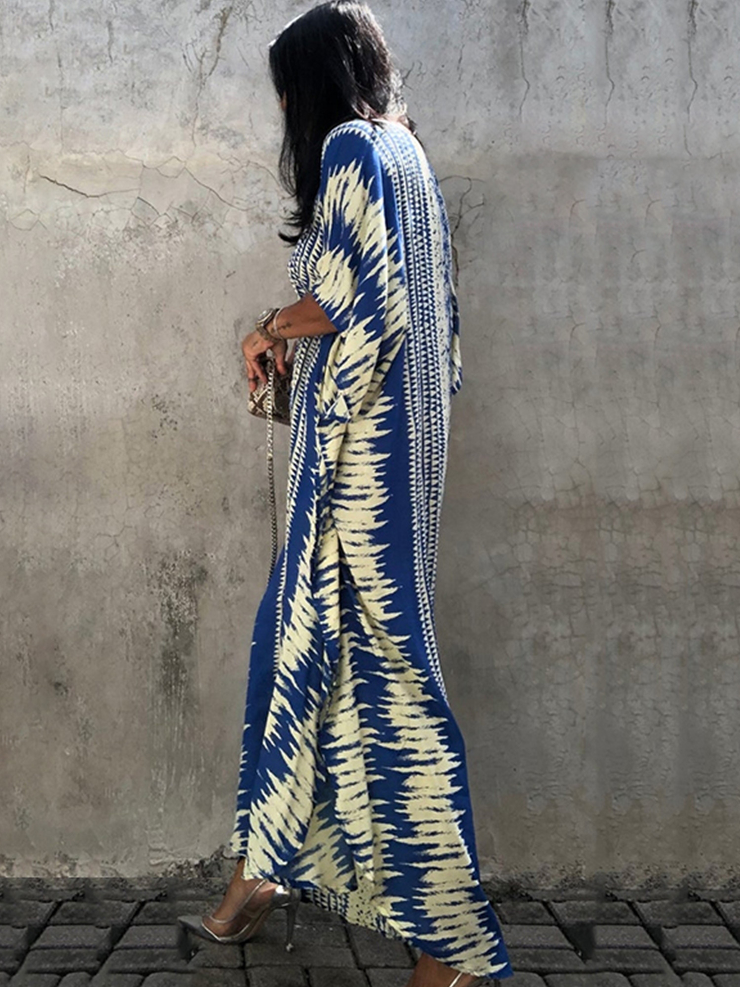 Tie Dye Kaftan maxi Dress, Summer Maxi Dress