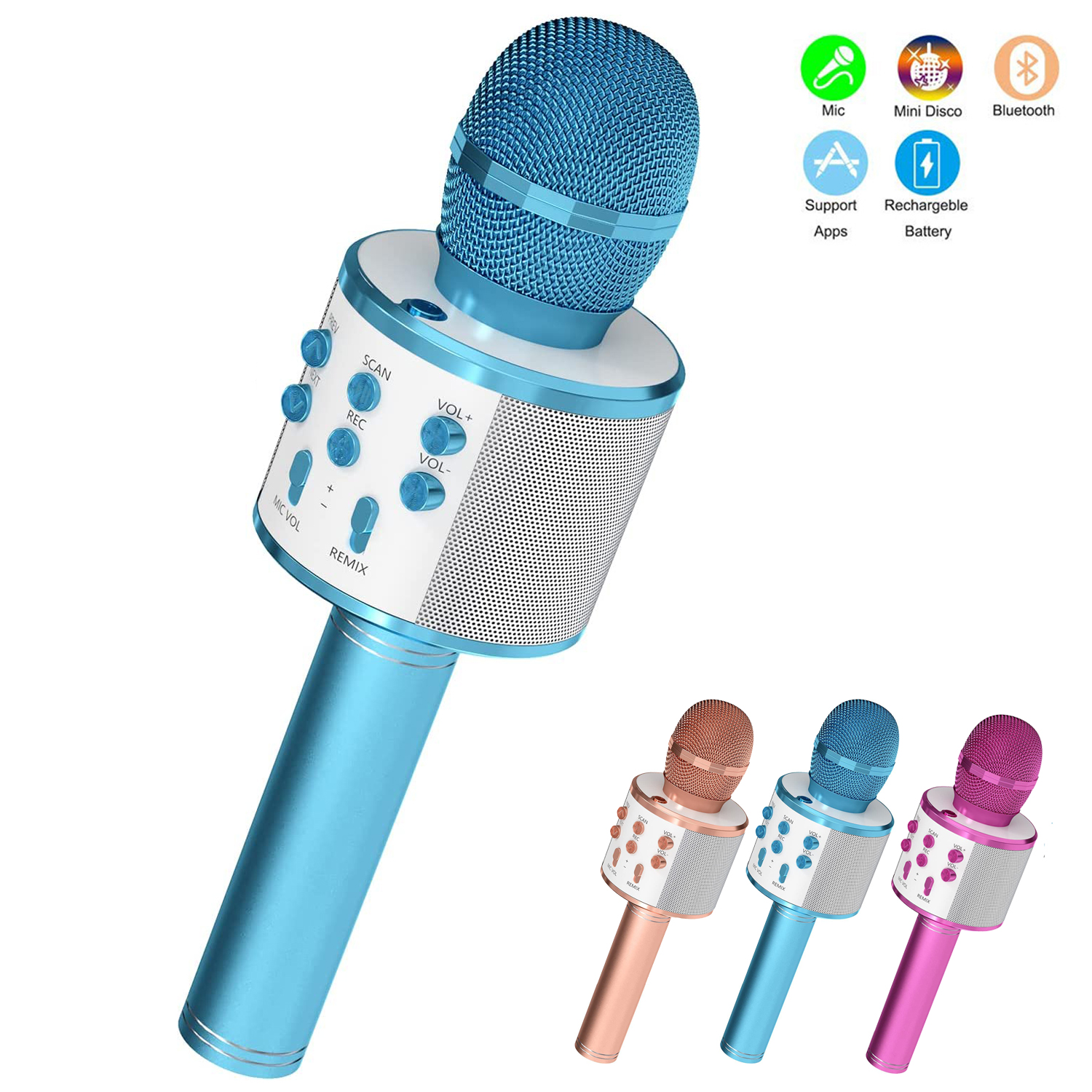 Micrófono De Karaoke Inalámbrico Portátil Con Altavoz Para - Temu