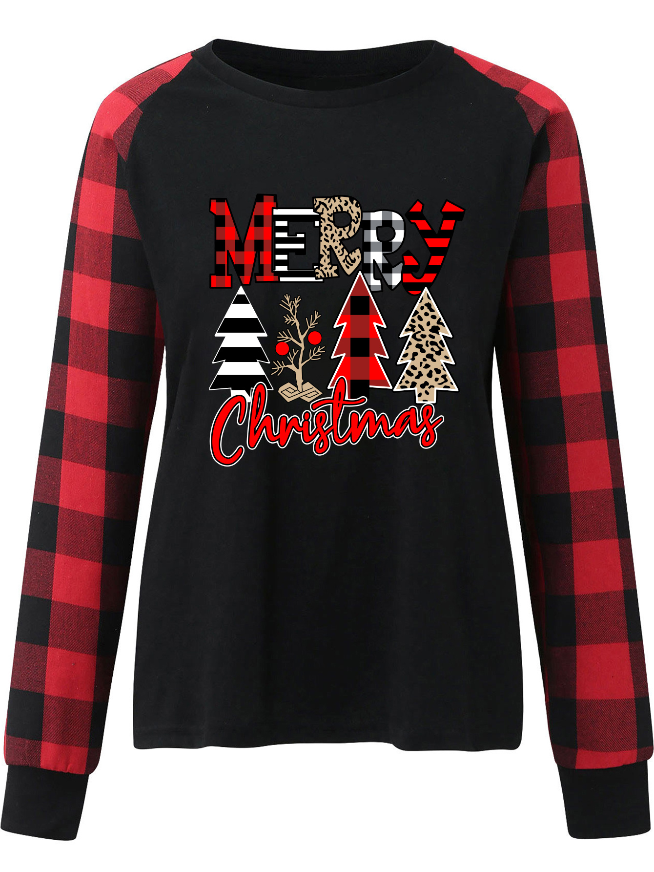 JWZUY My Orders Placed My Account Womens Merry Christmas Y'all Sweatshirt  Leopard Plaid Xmas Tree Print Tops Leopard Print Color Block Raglan Tee  Shirts at  Women's Clothing store