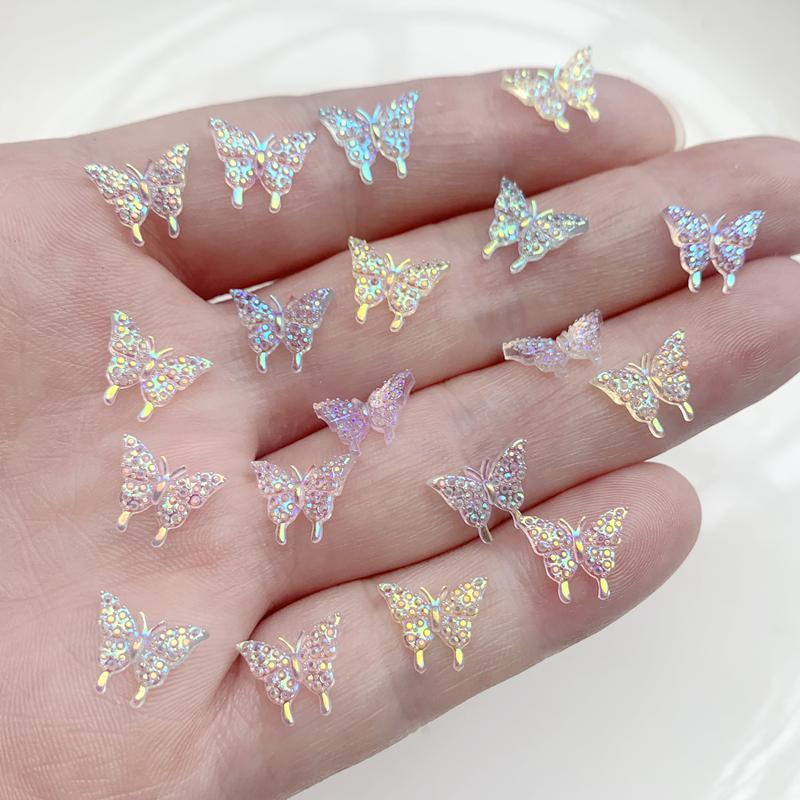 

1 Pack/100pcs 10*12mm Colorful Bow Flat Back Rhinestones And Decals Diy Wedding Decoration Scrapbooking, Nail Art Design Accessories