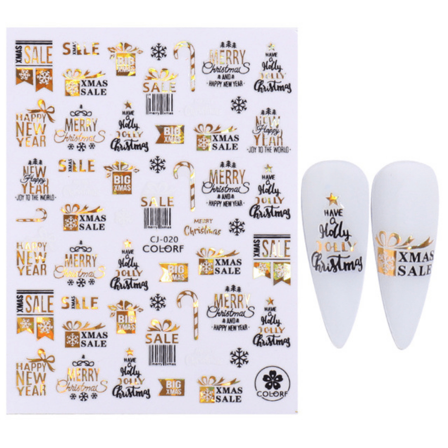 Y2k Snowflake Nail Art Stickers Decals 3d Laser Golden - Temu