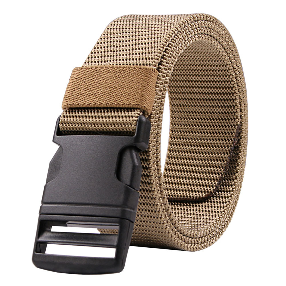 buybuy-luv Desert Outdoor Military Grade Tactical Nylon Canvas Web Belt with Plastic Buckle, Adult Unisex, Size: XL, Grey