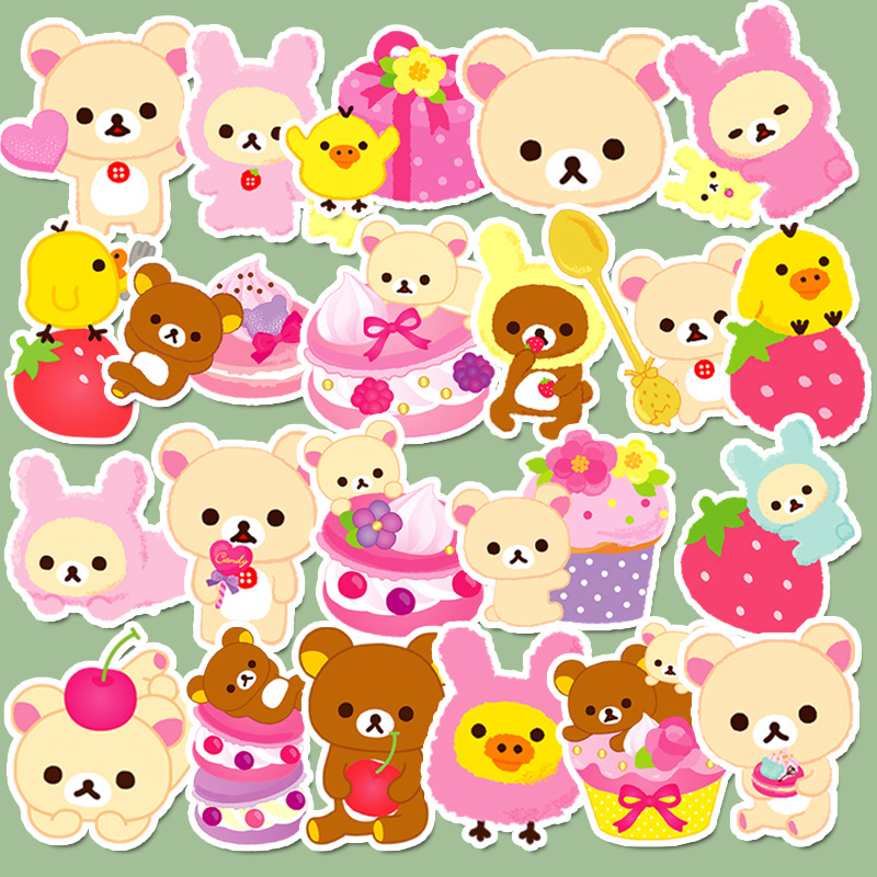 Cute Rilakkuma Bear Stickers & Friends Sweets Scrapbooking