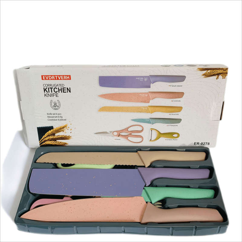 Muyoka 6 cuchillos de cocina de madera para niños, cuchillos para