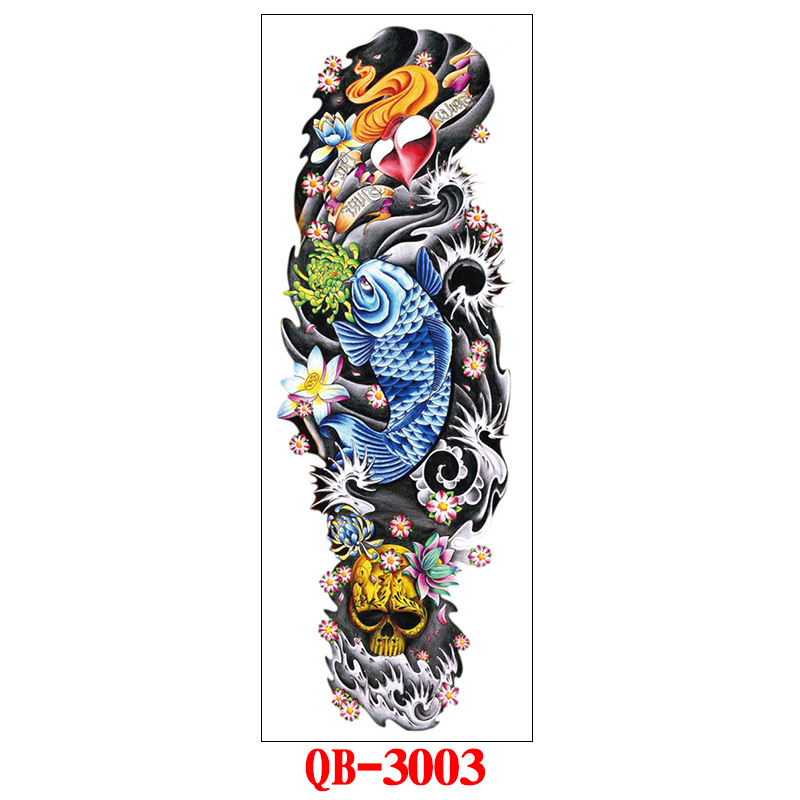 Full Arm Tattoo Sticker Cool Temporary Tattoo Body Art Fake - Temu