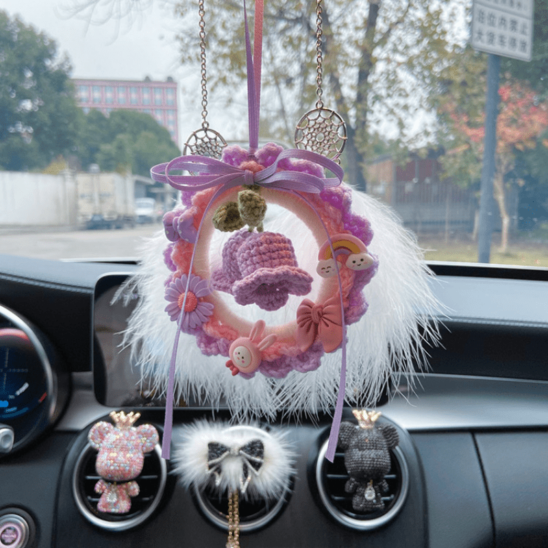 Woven Lily Valley Car Pendant Online Celebrity Car Rearview - Temu