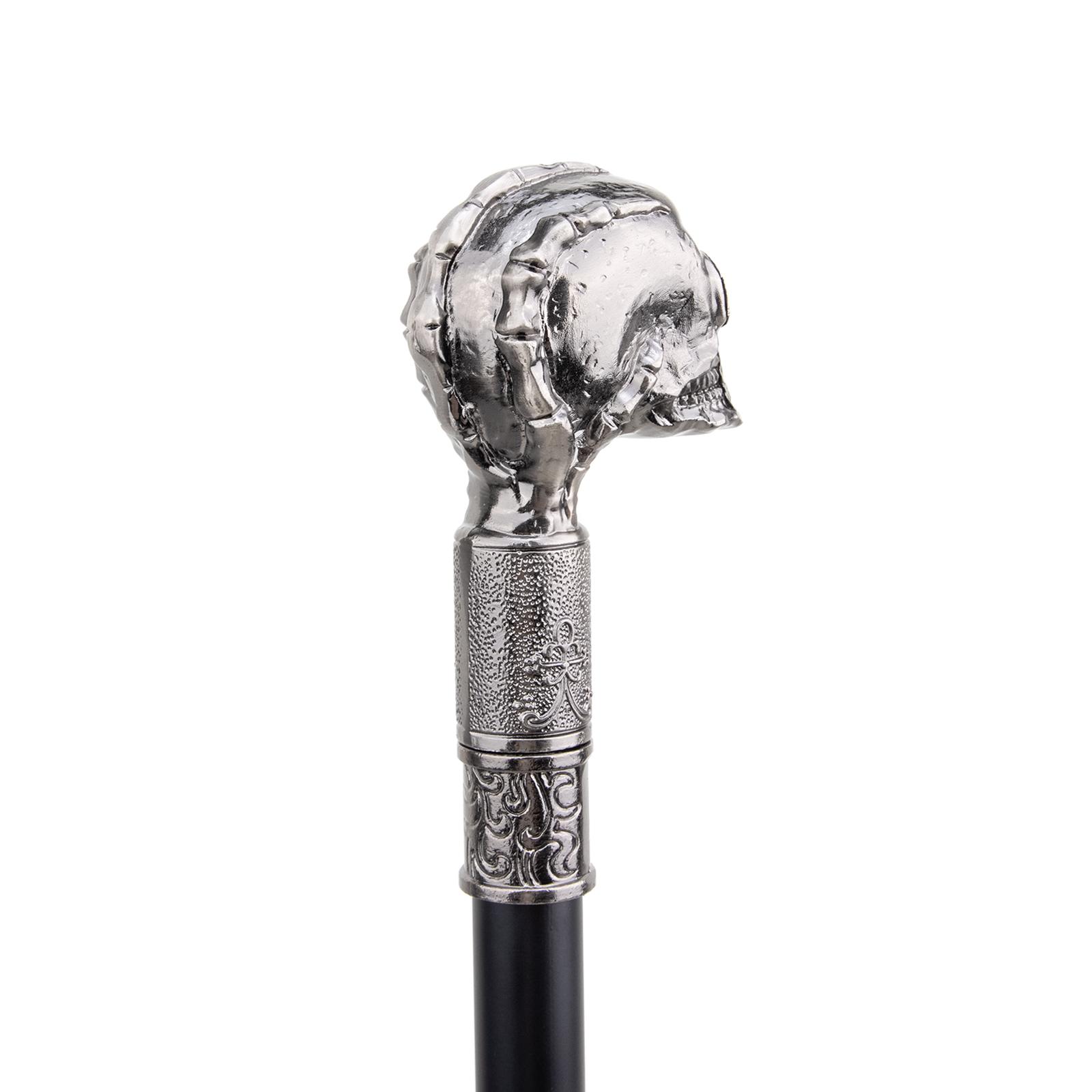 Elegant Exquisite Silvery Skull Design Walking Cane Cool - Temu