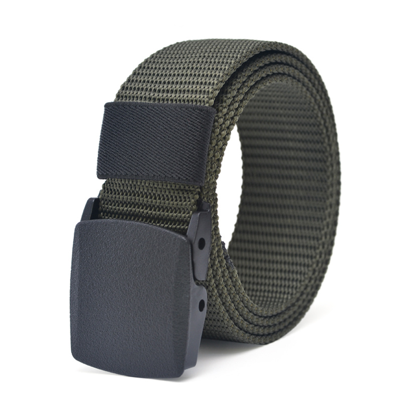 Nylon Automatic Buckle Men Belt Outdoor Tooling Jeans Solid Color Canvas  Waistband Cowboy Designer Belt Outdoor Tactical Belt - Temu