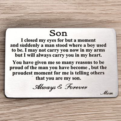 Son - Wallet Card - Birthday Gift  - Metal Wallet Card - Creative New Alloy Gifts