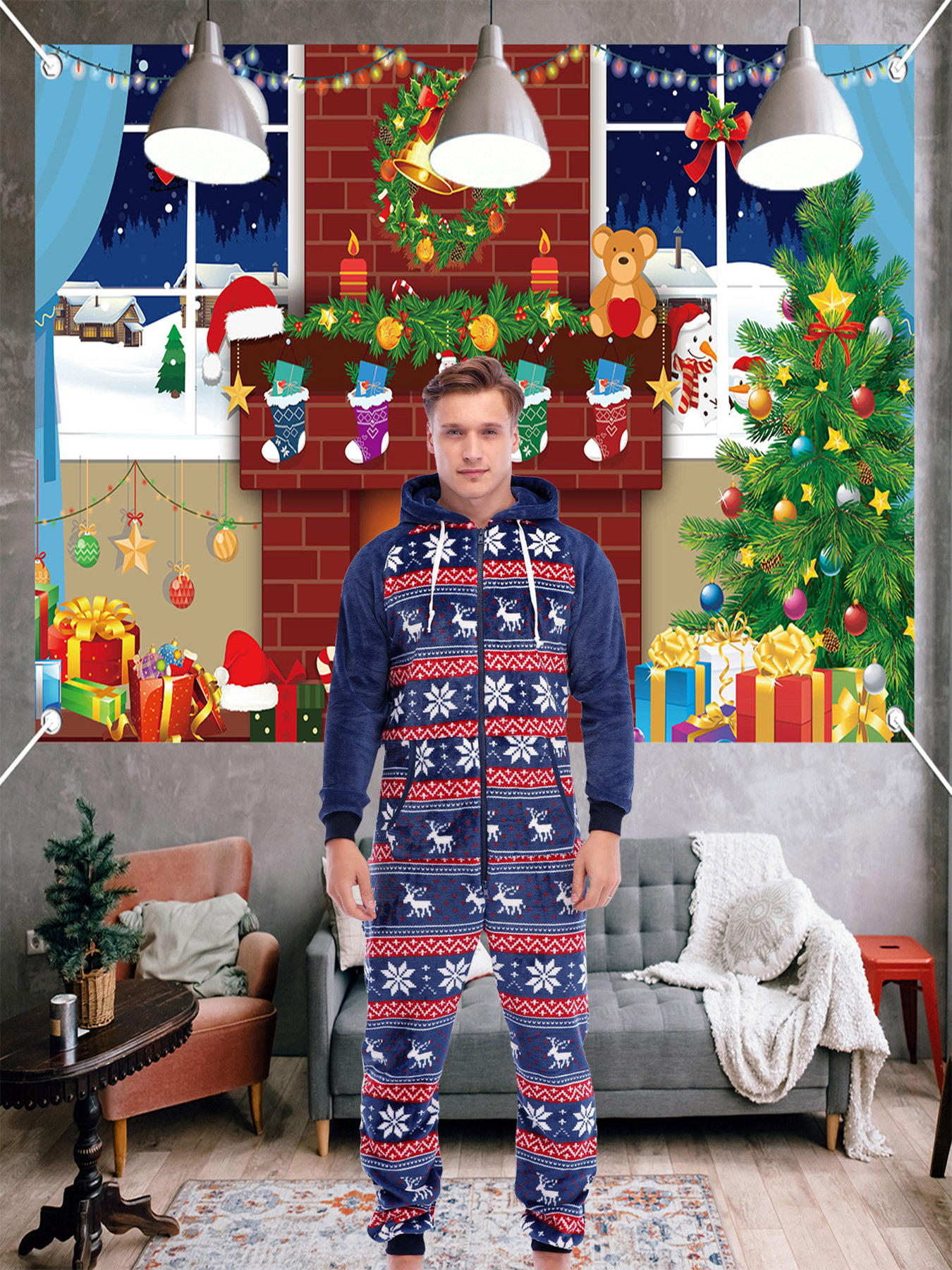 Men's Plush Warm Pajama Sets Soft Fluffy Flannel Sleepwear - Temu