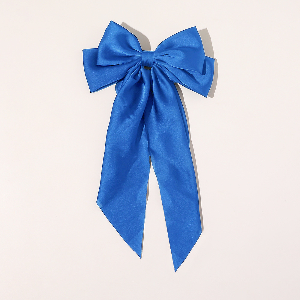 Stylish Bow with Big Ribbon Hair Clip for Women & girls color BLUE
