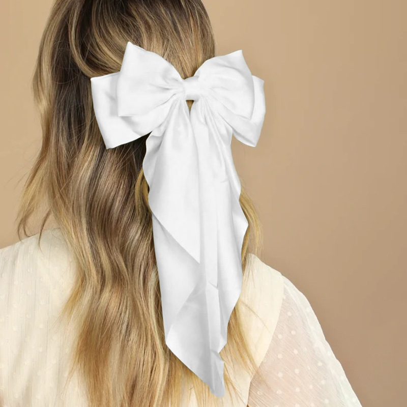 Bolonar Hair Bow for Women, Large Hair Bow, Bachelorette Party Decorations  White Hair Bow Wedding Hair Accessories Solid Color Large Hair Bows for  Women Ribbon Big Bows Bachelorette Party Gift Bridesmaid Favors