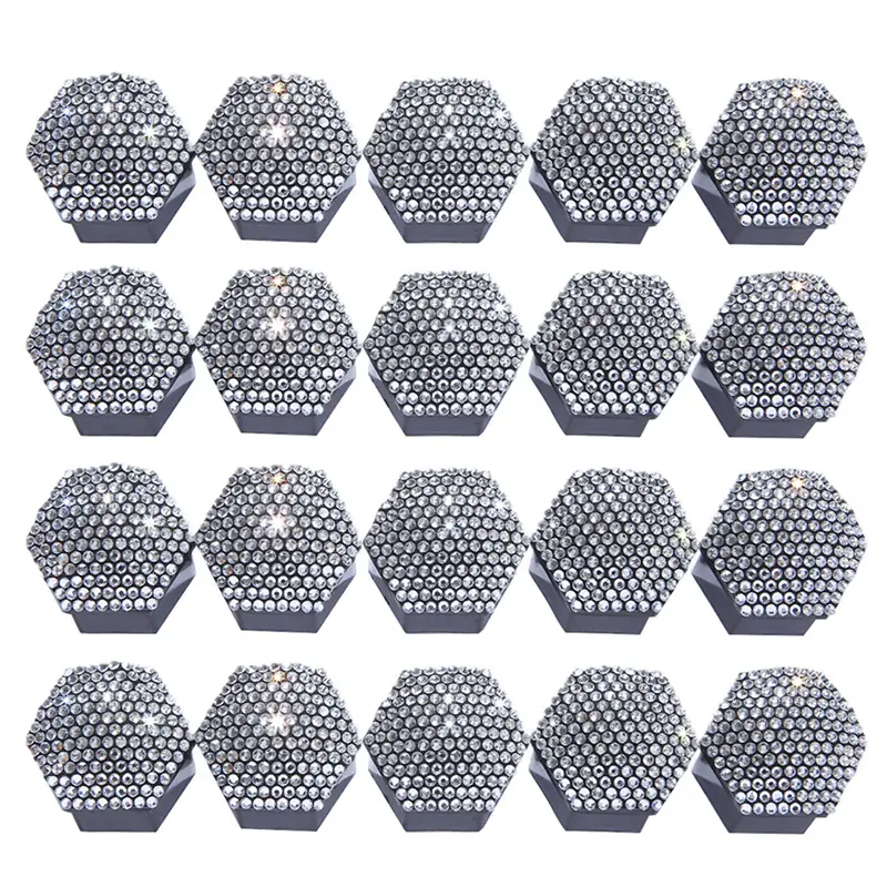 Artificial Diamond Wheel Hub Cap Full Drilling Automobile Tire Screw Protection Cover BLING Automobile Supplies