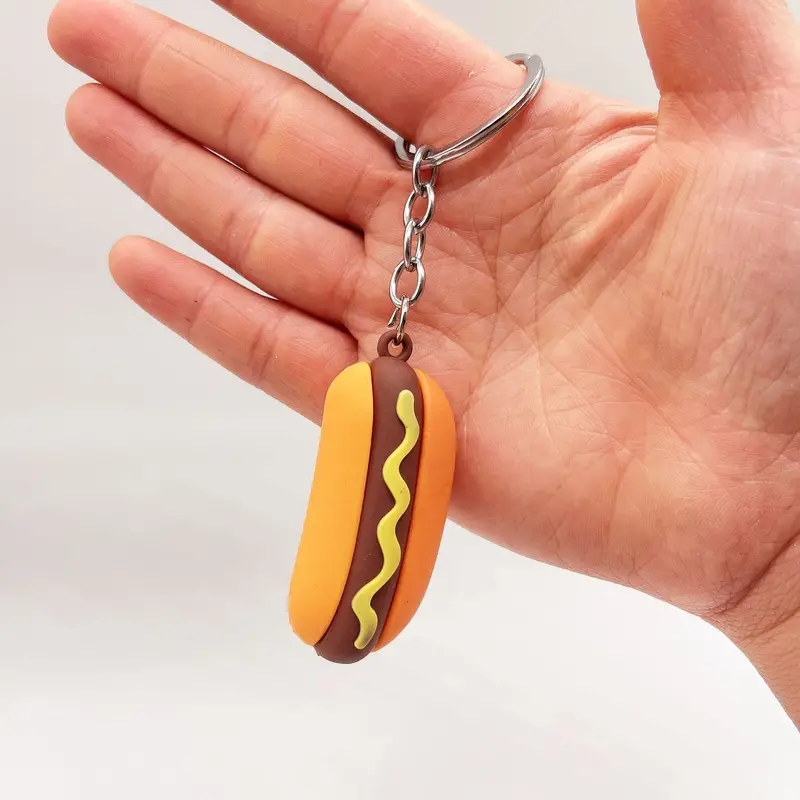 Creative Simulation Food Car Keychain Pendant, Soft Hamburger