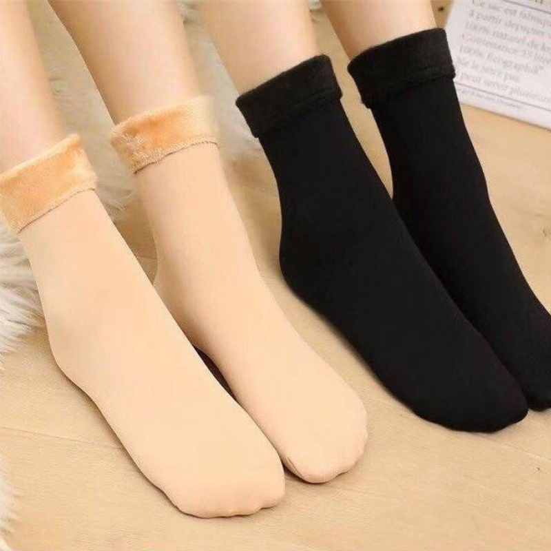 1 Pair Fleece Anklets Socks Thicken Thermal Solid Color Home Socks Women -  Sports & Outdoors - Temu