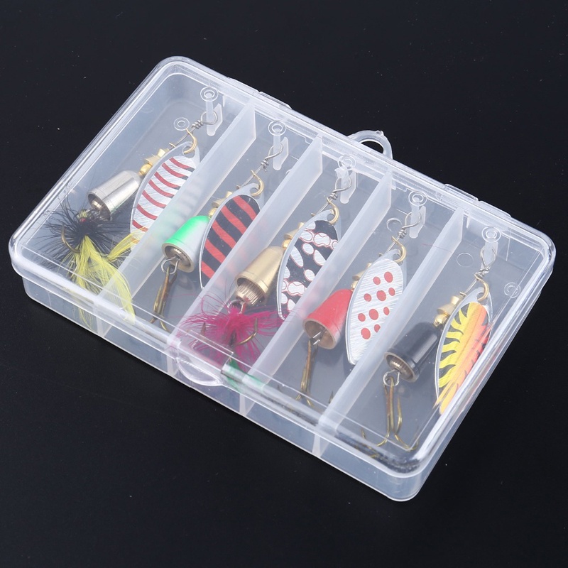 Spinner Baits,HIDOU Fishing Lures Hard Metal Sequins for Bass Trout Salmon  with Tackle Box 6pcs: Buy Online at Best Price in UAE 