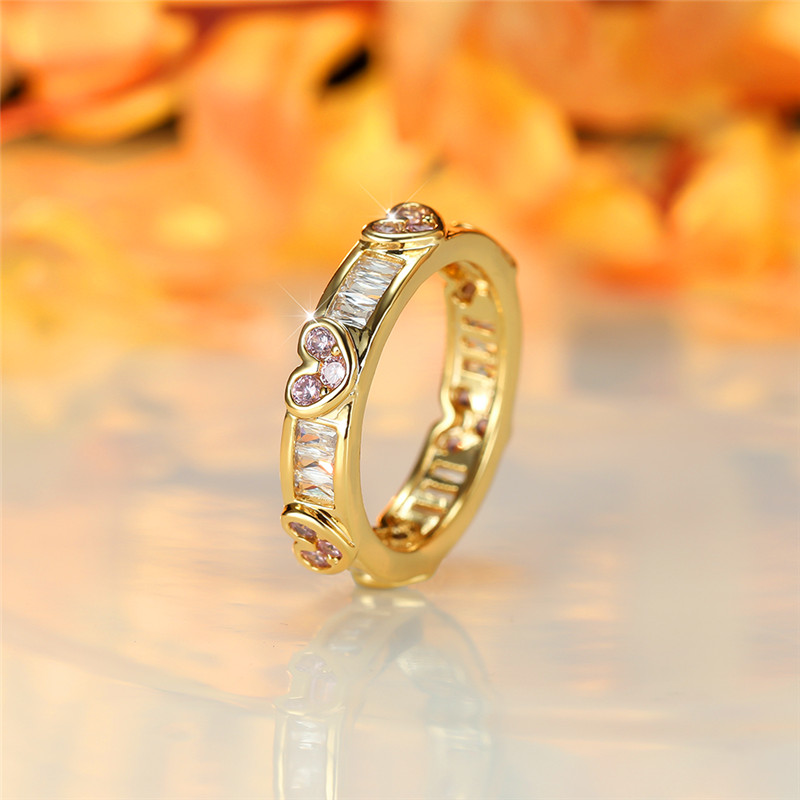 Anillo Fino De Corazón De Cristal Femenino Vintage Anillo De - Temu