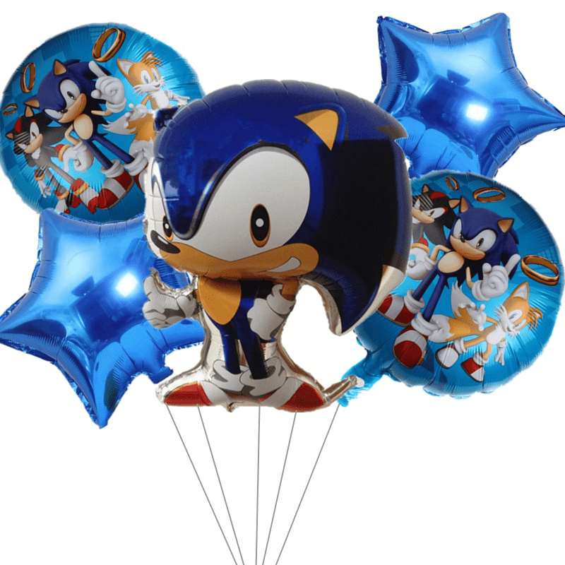 5 Piece Set Cartoon Characters Red Blue Aluminum Balloon Set Decorations  For Kid's Birthday Party - Toys & Games - Temu