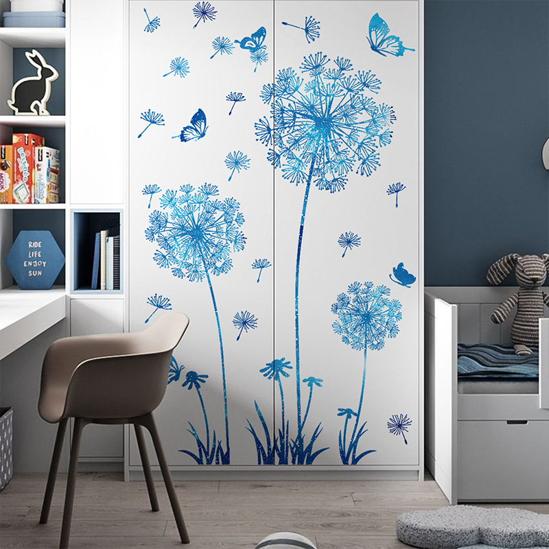 Grands stickers muraux pissenlit violet stickers muraux fleurs