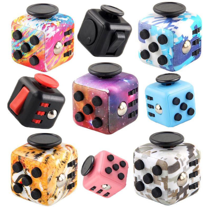 Fidget Cube Anti Stress Enfant Adulte - Fidget Toys Anti Stress Anxiety  Object - Jouet de décompression avec 6 modules apaisants  (arc-en-ciel)-(meili)