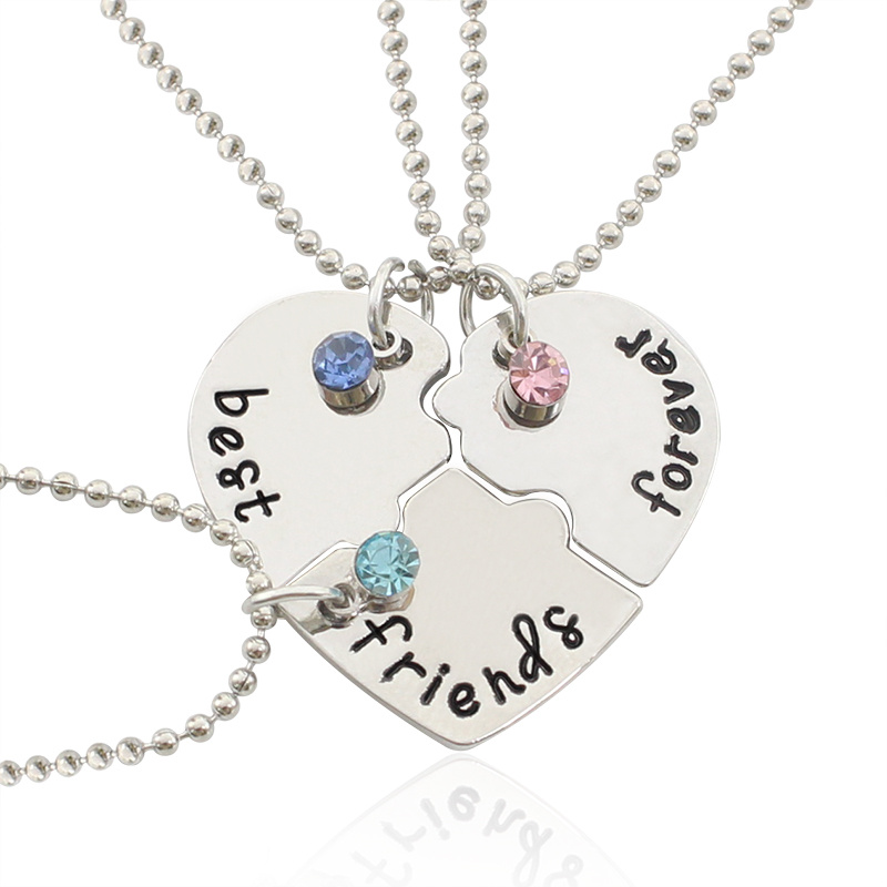 Couples Necklace Best Friend Friendship Matching Dog Tag Necklaces