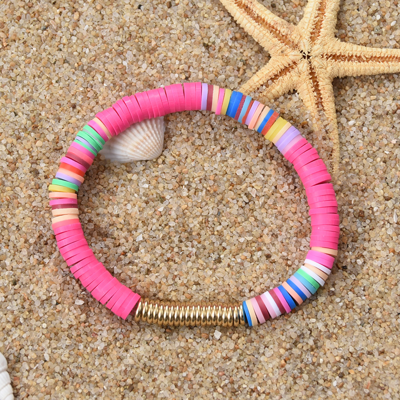 Bohemian Style Polymer Clay Clay Bead Anklet With Classic Crystal Bands  From Fashion_brandjewelry, $1.18