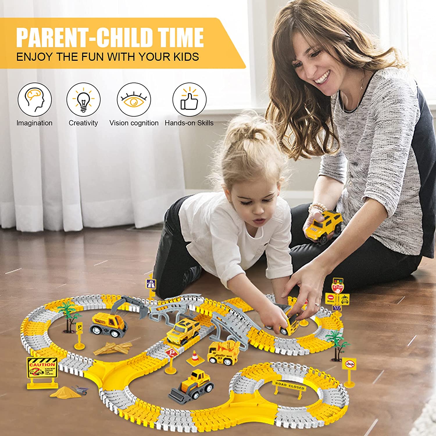  Juguetes para niños de 3 años, juguetes para niños y niñas de 3  a 5 años, 184 piezas de juguetes para niños pequeños, juego de pista de  carreras con pista flexible