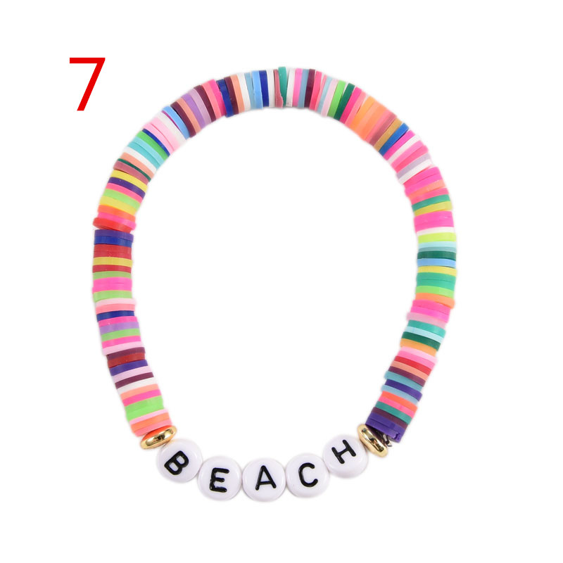 5Pcs/Set Multilayer Ethnic Bohemia Pearl Beads Bracelet Women Vintage Soft  Polymer Clay Love Letter Bracelet For Women Yb-37