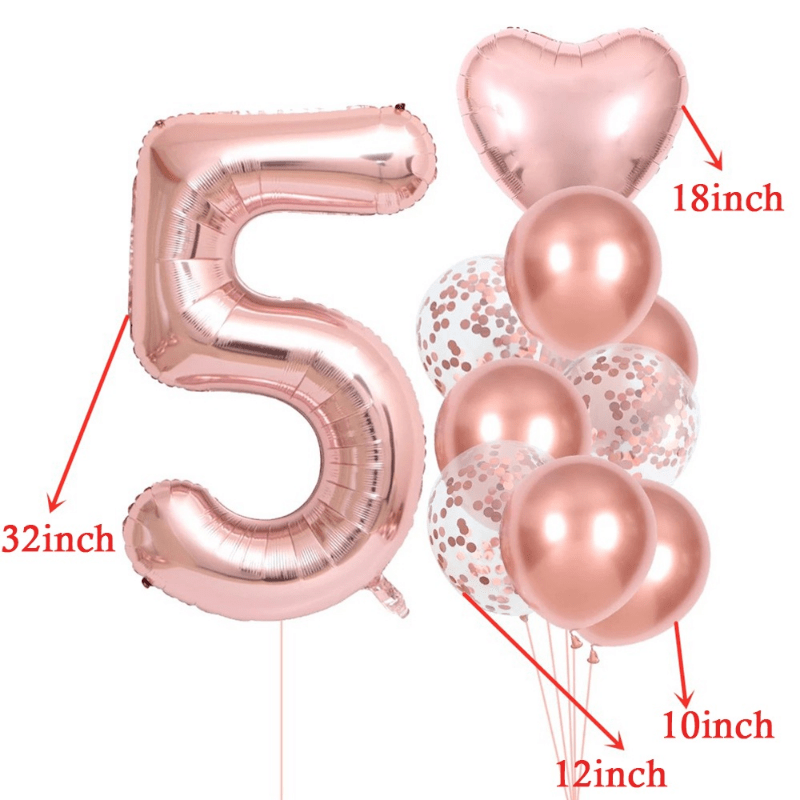 

10pack Rose Gold Birthday Number Set: Add A Touch Of Luxury To Your Party Decorations! Halloween Thanksgiving Christmas Gift Christmas, Halloween, Thanksgiving Day Gift Easter Gift Eid Al-adha Mubarak