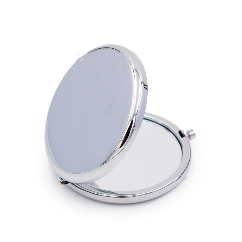 PHOTO Mirror Oval, Silver Mirror Compact for Purse, Make up Mirror