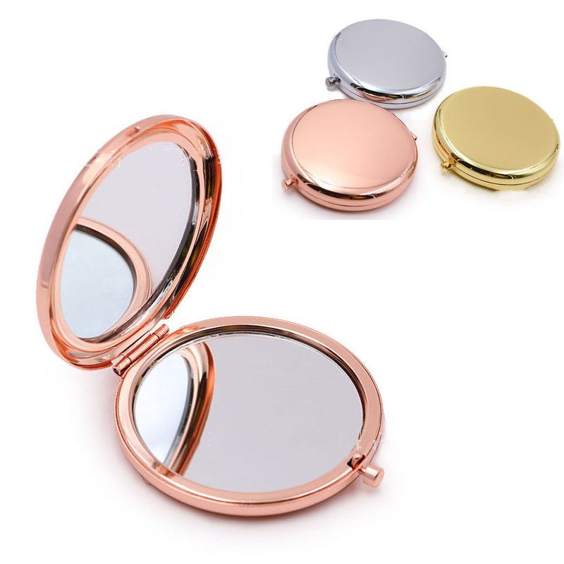 Pequeño espejo portátil redondo maquillaje cosmético espejos de viaje para  hombres/mujeres dorado Yuyangstore Espejo plegable de maquillaje